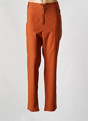 Pantalon slim tissage popeline taille normale orange NH-3 femme