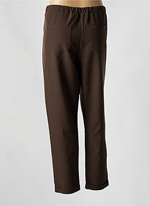 Pantalon droit tissage crêpe taille normale marron KAKIE femme