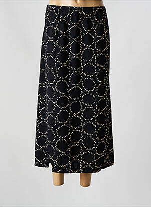 Jupe longue tissage crêpe noir G!OZE femme