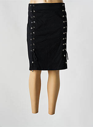 Jupe mi-longue stretch noir POMME ROUGE femme