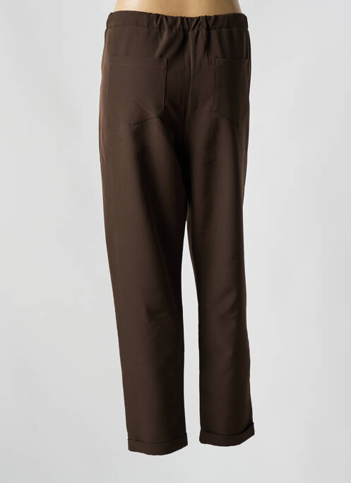 Pantalon droit taille élastique taille normale marron KAKIE femme