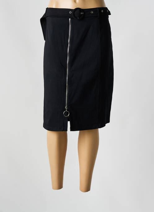 Jupe mi-longue noir POMME ROUGE pour femme
