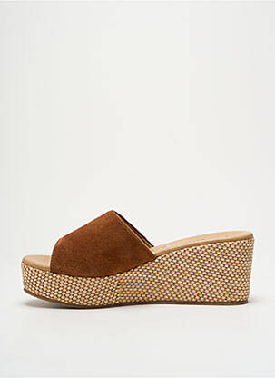 Mules/sabots nubuck talon de 4 à 6cm marron MARCO TOZZI femme