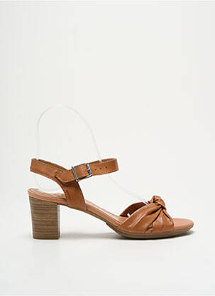 Sandales/nu pieds matière lisse talon de 4 à 6cm marron RAQUEL PEREZ femme