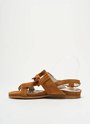 Sandales/nu pieds chiquet talon plat jusqu'à 3cm marron REGARD femme