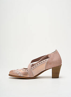 Escarpins tissage satiné talon de 4 à 6cm rose DKODE femme