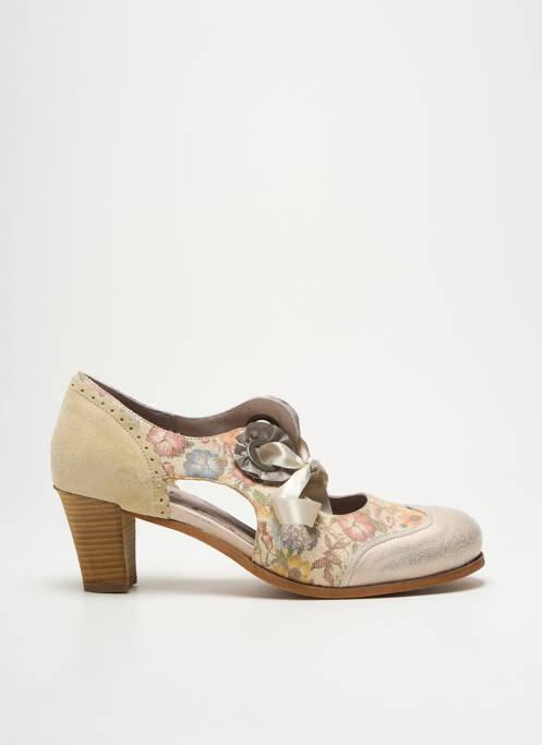 Sandales/nu pieds tissage satiné talon de 4 à 6cm beige DKODE femme