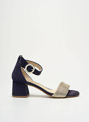Sandales/nu pieds tissage satiné talon de 4 à 6cm bleu GADEA femme