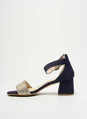 Sandales/nu pieds tissage satiné talon de 4 à 6cm bleu GADEA femme