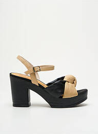 Sandales/nu pieds semi compensé talon de 7 à 9cm beige GADEA femme