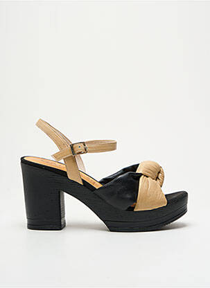 Sandales/nu pieds semi compensé talon de 7 à 9cm beige GADEA femme