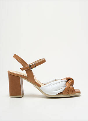 Sandales/nu pieds matière lisse talon de 4 à 6cm blanc GADEA femme