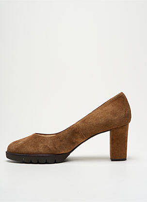 Escarpins nubuck talon de 7 à 9cm marron GADEA femme