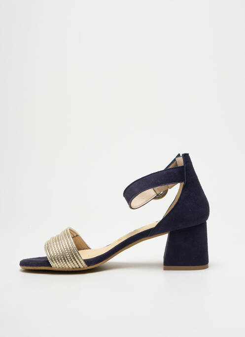 Sandales/nu pieds tissage satiné talon de 4 à 6cm bleu GADEA femme