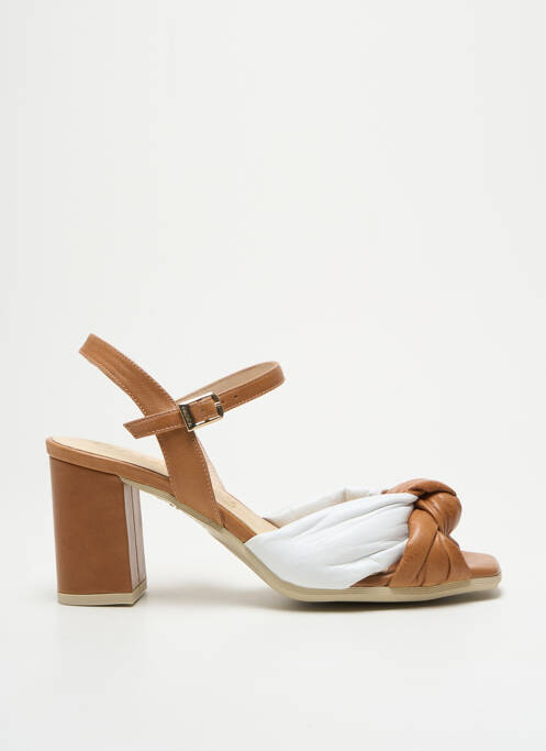 Sandales/nu pieds matière lisse talon de 4 à 6cm blanc GADEA femme