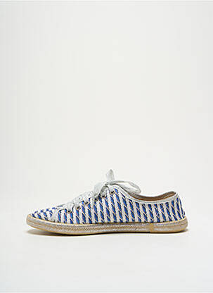 Espadrilles tissage satiné talon plat jusqu'à 3cm bleu HISTOIRES DE CHAUSSURES femme