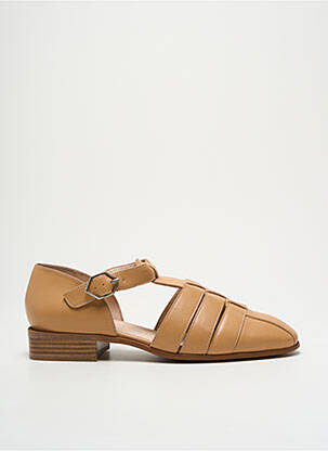 Sandales/nu pieds matière lisse talon plat jusqu'à 3cm beige WONDERS femme