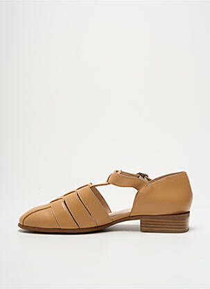 Sandales/nu pieds matière lisse talon plat jusqu'à 3cm beige WONDERS femme