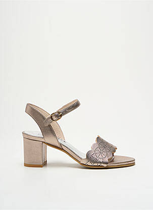 Sandales/nu pieds matière lisse talon de 4 à 6cm or MYMA femme