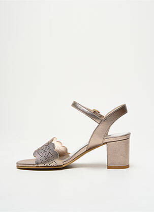 Sandales/nu pieds matière lisse talon de 4 à 6cm or MYMA femme