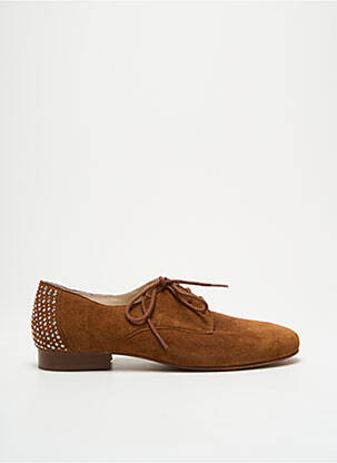 Derbies nubuck talon plat jusqu'à 3cm marron MYMA femme