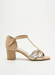 Sandales/nu pieds tissage satiné talon de 4 à 6cm beige MYMA femme
