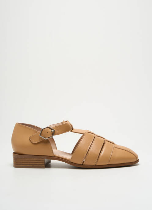 Sandales/nu pieds matière lisse talon plat jusqu'à 3cm beige WONDERS femme
