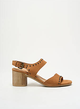 Sandales/nu pieds matière lisse talon de 4 à 6cm marron MINKA DESIGN femme