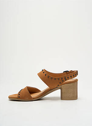 Sandales/nu pieds matière lisse talon de 4 à 6cm marron MINKA DESIGN femme