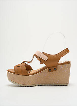 Sandales/nu pieds tissage satiné talon de 7 à 9cm marron MINKA DESIGN femme