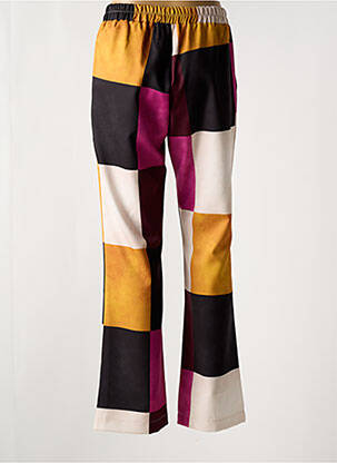 Pantalon droit taille élastique noir QUATRE VINGT JOURS femme