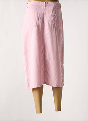 Jupe mi-longue coupe droite rose LCDN femme