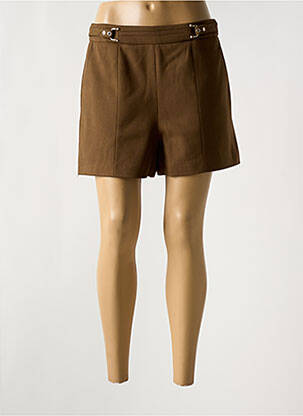 Short coupe droite marron MORGAN femme