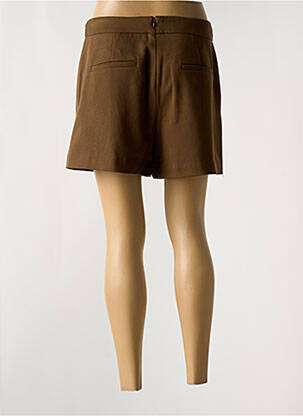 Short coupe droite marron MORGAN femme
