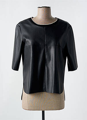 Blouse manches courtes manches courtes noir B.YU femme
