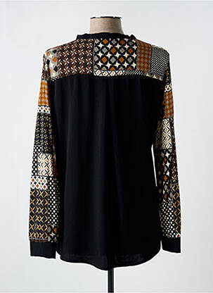 Top imprimé fantaisie manches longues noir AZAY femme