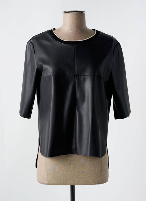Blouse manches courtes manches courtes noir B.YU femme