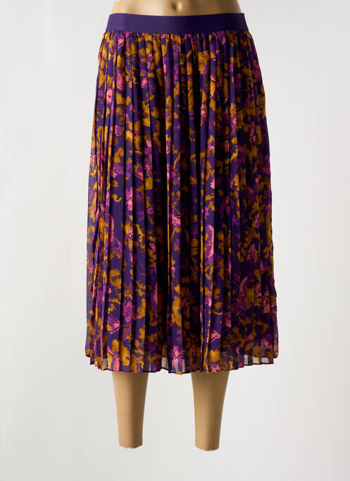 Jupe mi-longue violet ICHI pour femme