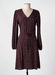 Robe mi-longue manches longues manches longues violet ICHI femme