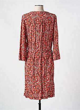 Robe mi-longue imprimé fantaisie manches longues rouge DIANE LAURY femme