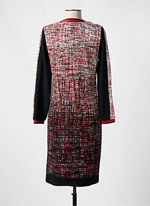 Robe mi-longue imprimé fantaisie manches longues noir GUY DUBOUIS femme
