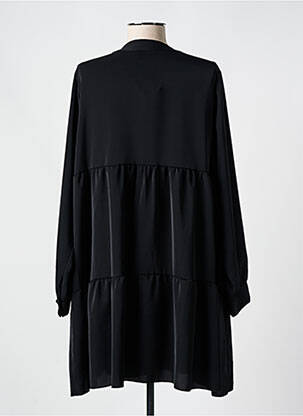 Robe courte manches longues manches longues noir COULEURS DU TEMPS femme