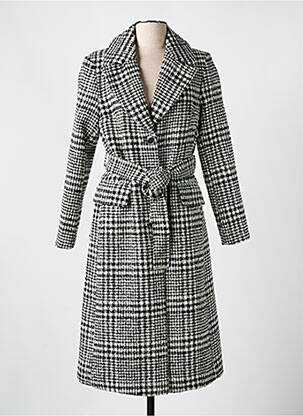 Manteau long coupe cintrée sans capuche noir MORGAN femme