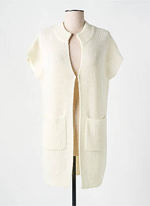 Gilet manches courtes maille tricot blanc DIANE LAURY femme