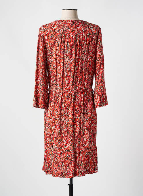 Robe mi-longue imprimé fantaisie manches longues rouge DIANE LAURY femme