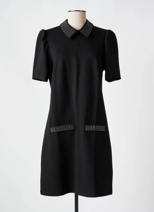 Robe mi-longue manches courtes manches courtes noir GAUDI femme