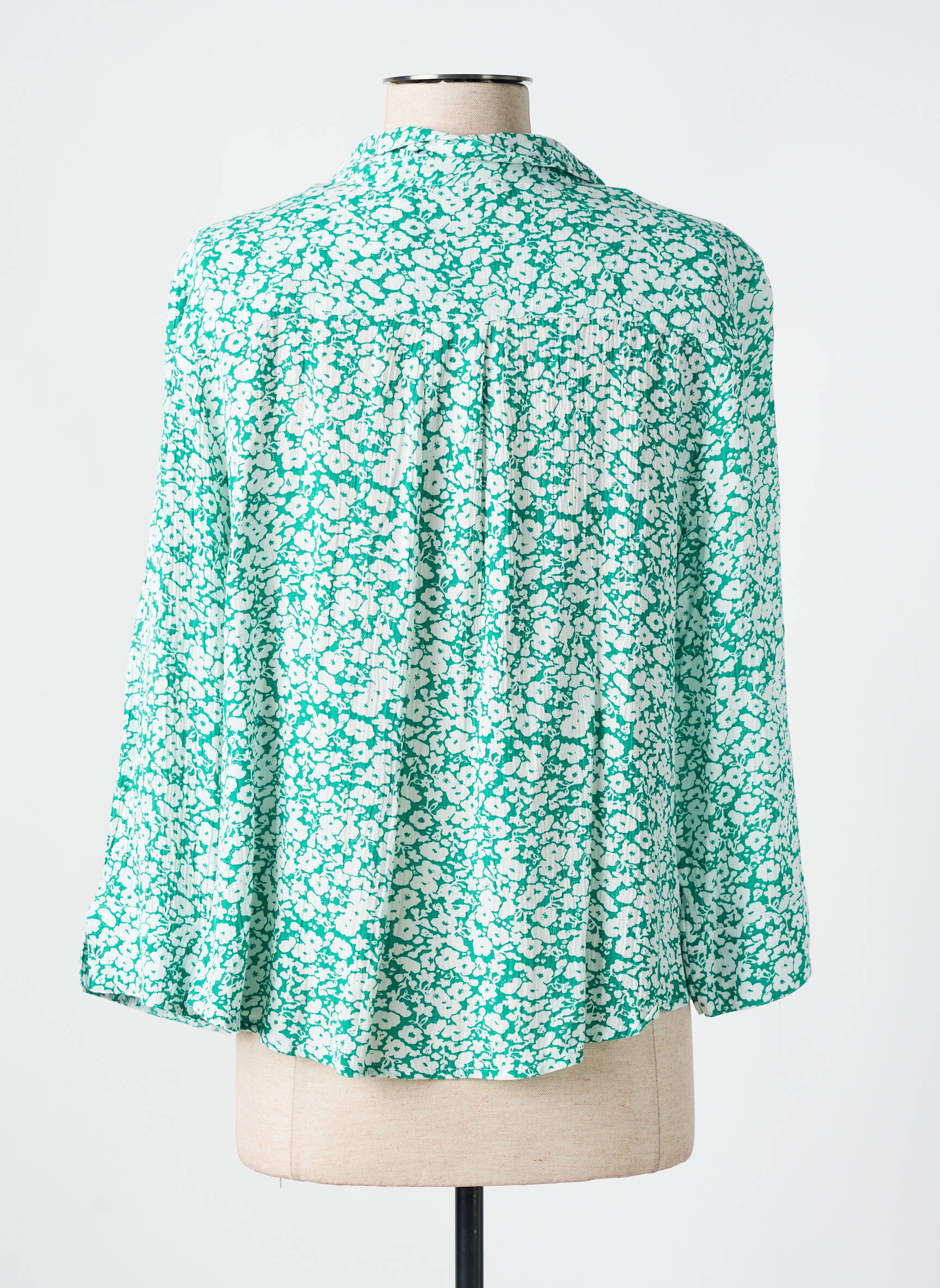 Chemisier Imprimé Fleurs Vert Christine Laure Femme 2529882