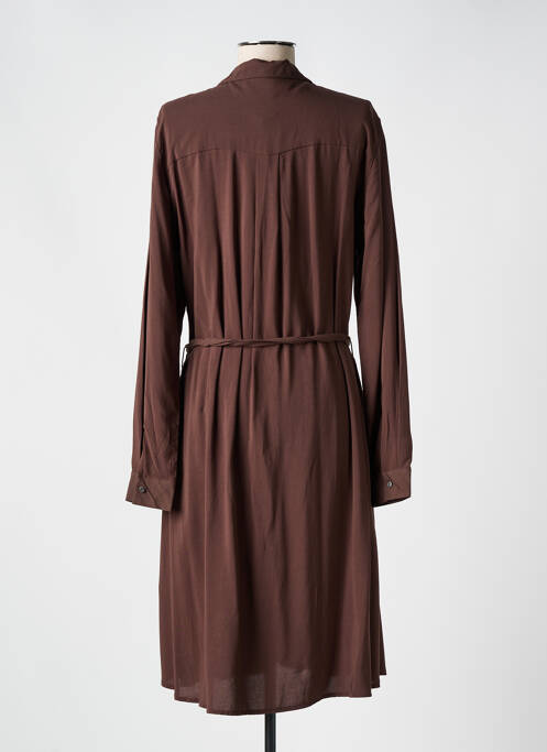 Robe mi-longue marron ICHI femme