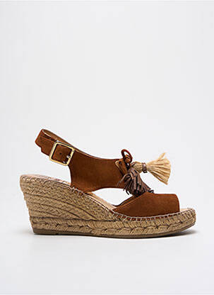 Espadrilles nubuck talon de 4 à 6cm marron KANNA femme