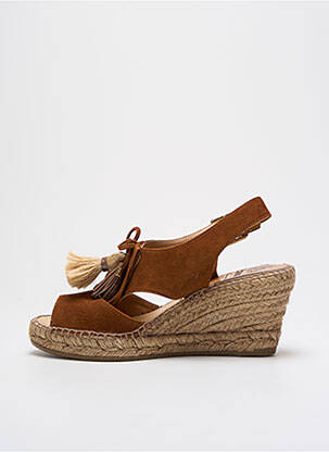 Espadrilles nubuck talon de 4 à 6cm marron KANNA femme